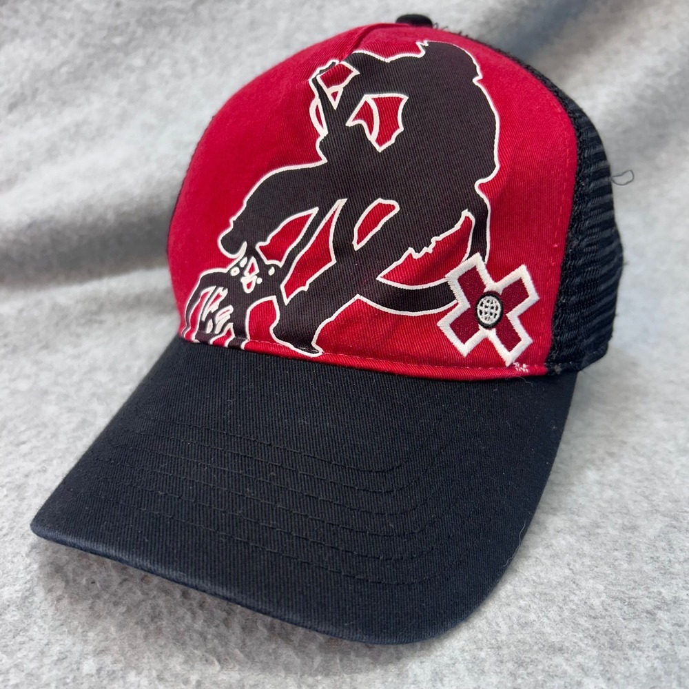 BMX Rider Kids Red Black Drew Pearson Trucker Hat Snapback X Games Youth